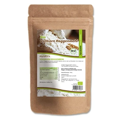 Abbildung von Mynatura Bio Roggenmehl I Vollkornmehl Roggen gemahlen Vegane Mehlalternative Zum Backen Brot Kuchen Mehl Im Beutel (1000g)