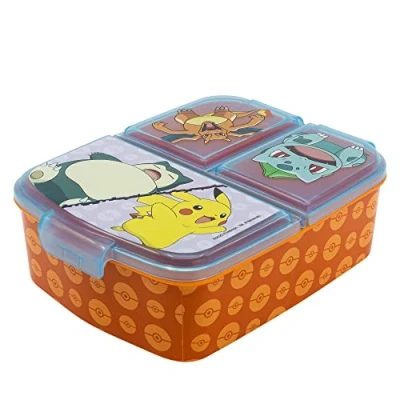 Abbildung von Pokemon MIT 3 FÄCHER Brotdose für Kinder, Größe: One Size, Orange