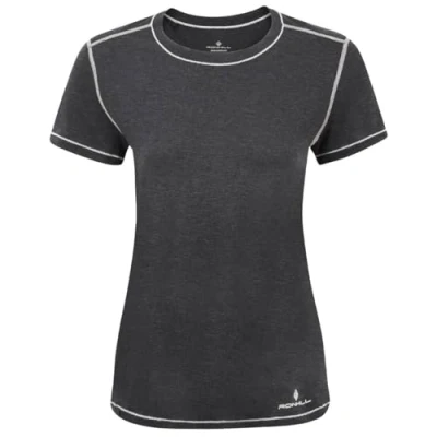 Abbildung von Ronhill Damen Life Tencel S/Tee, schwarz meliert, Größe 40