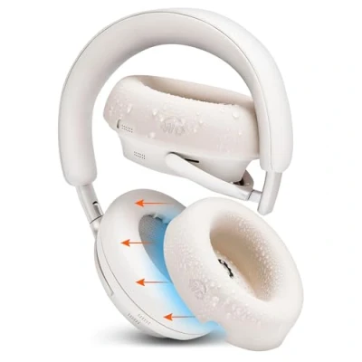 Abbildung von WC SweatZ QC Ultra Protective Earpad Covers for Bose QuietComfort by Wicked Cushions Sweatproof &amp; Easily Washable Does not fit Any Other Headphones White Smoke