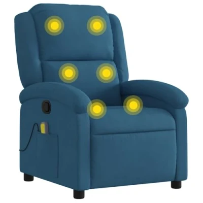 Abbildung von vidaXL Sessel Massagesessel Blau Samt (1 St)