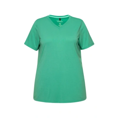 Abbildung von Ulla Popken Funktionsshirt Antibakteriell Tshirt basic, Damen, Größe: 42/44, Turquoise green