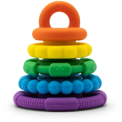 Abbildung von Jellystone Designs Stapelspielzeug &amp; Beißring, Regenbogenfarben