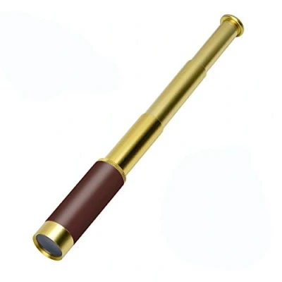 Abbildung von Retro Teleskop Pirat Monokular/Songway Messing Vintage Spyglass Monokular/Faltbar Tragbar Pocket Monokular / 25x30 Zoomable Wasserdicht für Kinder Erwachsene Navigation Segeln
