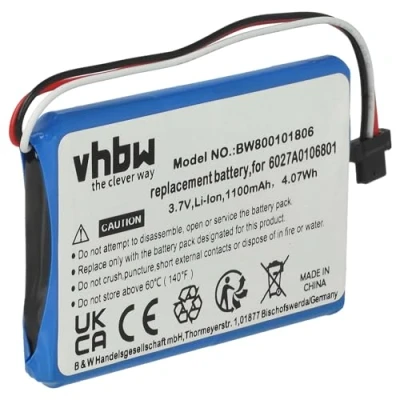 Abbildung von vhbw 1x Akku kompatibel mit Tomtom XL V3, IQ, 4EM0.001.01 GPS Navigation Navi (1100 mAh, 3,7 V, Li Ion) Ersatz für 6027A0093901