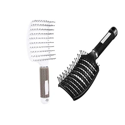 Abbildung von Youery 2Stücke Bio Haarbürste ohne Ziepen,Profi Entwirrungsbürste,Einzigartige Detangler Bürste mit Spiralfeder,Anti Ziep Haarbruch Knoten Spliss