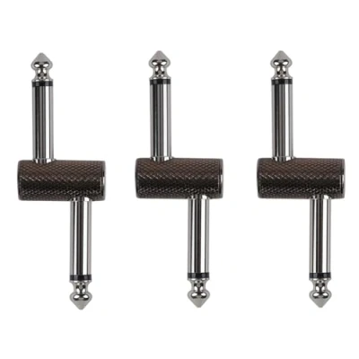 Abbildung von Rayzm Gitarrenpedal Patch Connector, Gitarre Effektpedal Anschlussstecker für Pedalboards, 6.35mm (1/4&quot;) Stecker anstelle von Patchkabel, 3er Pack