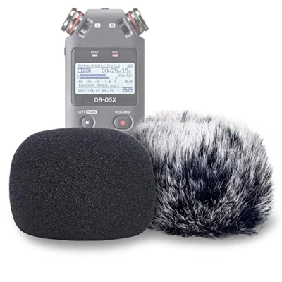 Abbildung von Windschutz Muff und Pop Filter Schaumstoff für Tascam DR 05X 05 Mikrofon Recorders von YOUSHARES (2 Stück)