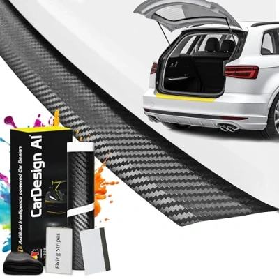 Abbildung von Ladekantenschutz passend für Audi Q5 FY 2017 2026 &amp; SQ5 (5 Türer, SUV): Lackschutzfolie und Kratzschutz Kofferraum/Stoßstange (Carbon Schwarz)