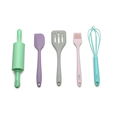 Abbildung von melii 5 teiliges echtes Mini Backwerkzeug Set, Kochutensilien für Kinder