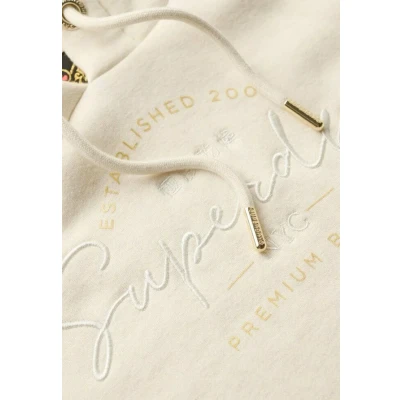 Abbildung von Superdry LOGO Kapuzenpullover, Damen, Größe: 38, Oat cream marl