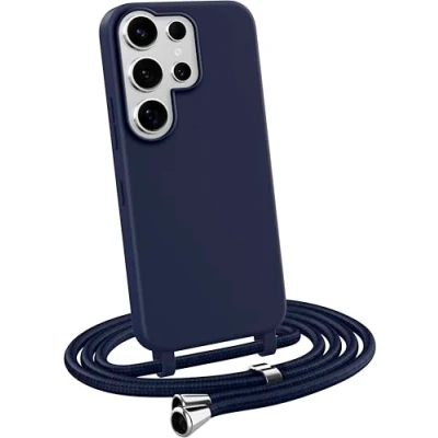 Abbildung von MyGadget Handykette für Samsung Galaxy S24 Ultra [ Hülle mit verstellbaren Band ] TPU Handyhülle Handyband zum Umhängen Kordel Schnur Case Schutzhülle Lila