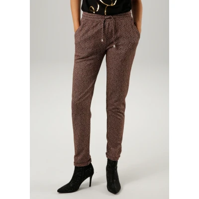 Abbildung von Aniston CASUAL Schlupfhose, mit Glitzerfäden verzierter Alloverdruck NEUE KOLLEKTION