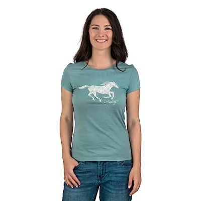 Abbildung von Mustang Alexia C LOGO Tshirt print türkis, Damen, Größe: Medium, Türkis