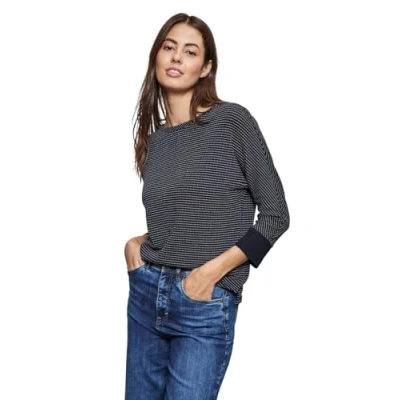 Abbildung von Street One Struktur LOOK Strickpullover, Damen, Größe: 44, Blau