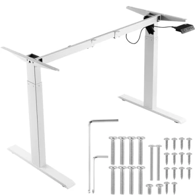 Abbildung von VEVOR Schreibtisch Gestell, verstellbare 70117 cm Höhe und 95158 Länge, elektrisches Tischgestell für Computertische, ergonomische DIY Arbeitsplatzbasis Büro Zuhause (nur weißer Rahmen)