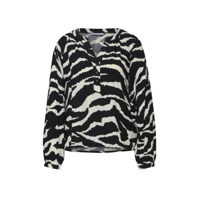 Abbildung von Street One Studio Gemusterte Raglan Bluse, Damen, Größe: 34, Grau