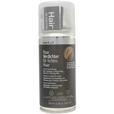 Abbildung von Hairfor2 Haarverdichtungsspray gegen lichtes Haar Haarpuder Streuhaar Haarauffüller Haarausfall Haarverdichter (100ml) (dunkelblond)