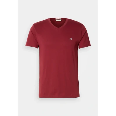 Abbildung von GANT SLIM Shield V NECK Tshirt basic, Herren, Größe: Large, Plumped red