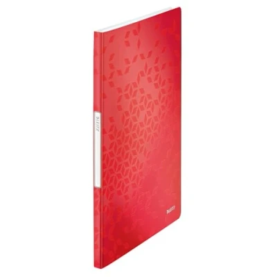 Abbildung von Leitz WOW Sichtbuch, A4 Format, 20 Taschen, 40 Blatt Kapazität, Klarsichttaschen, Rot, 46310026