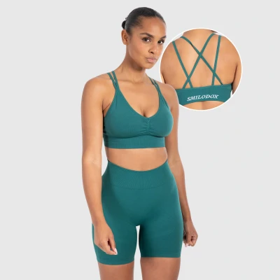 Abbildung von Smilodox Katrin Sportbh mit leichter Stützkraft, Damen, Größe: XL, Dunkel grün