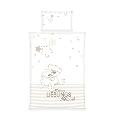 Abbildung von Herding Babybettwäsche &quot;Kleiner Lieblingsmensch&quot;, (2 tlg.), Mit Teddy und Schaf