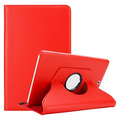 Abbildung von Cadorabo Hülle kompatibel mit Samsung Galaxy Tab S2 (9.7 Zoll) Tablethülle ohne Auto Wake Up aus Premium Kunst Leder Flip Klappbare Stoßfeste Cover für Tasche in Rot