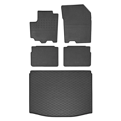 Abbildung von Passende Gummimatten und Kofferraumwanne Set geeignet für Suzuki SX4 S Cross ab 2013ein Satz + Gurtschoner