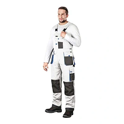 Abbildung von Leber &amp; Hollman Herren Arbeits Latzhose LH FMN B, 65% Polyester 35% Baumwolle 270 g/m2 und Verstärkung aus Cordura Stoff, mit Taschen für Knieschoner