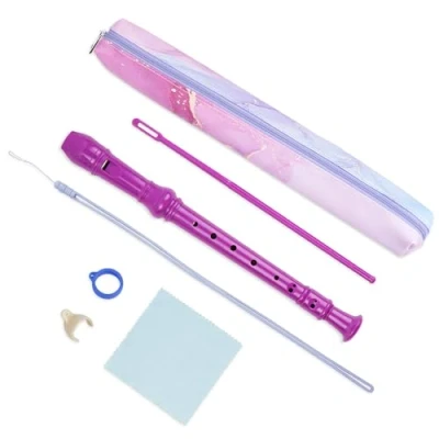 Abbildung von Mtzmy Blockflöte für Kinder Anfänger Sopran Deutsche Griffweise, 8 Loch Flöte Erwachsene, Recorder mit Etui,Reinigungsstift und Bedienungsanleitung(6 Lila Blue Splash Tinte)