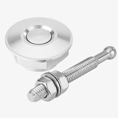 Abbildung von Für Schnellverschluss Motorhaube Universal Push Button Hood Pins Lock Clip Kit(Silber)