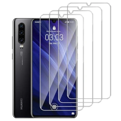 Abbildung von Dlxiks 4 Stück, Panzer Schutz Glas für Huawei P30, 9H Härte Schutzfolie, Anti Kratzen, HD Klar Displayschutzfolie P30