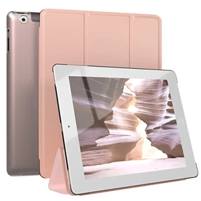 Abbildung von EAZY Case Schutzhülle für iPad 2 / 3 4 Hülle 9.7 Zoll Smart Cover Tablet Smartcase zum Aufstellen Klapphülle mit Standfunktion Sleep Wake Up Funktion Tasche Kunstleder Etui Rosa