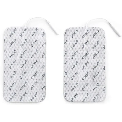 Abbildung von axion Elektrodenpads passend zu Prorelax, Promed, 12x7cm, 2mm Steckanschluss, 2 St.,selbstklebende TENS EMS Elektroden für Geräte