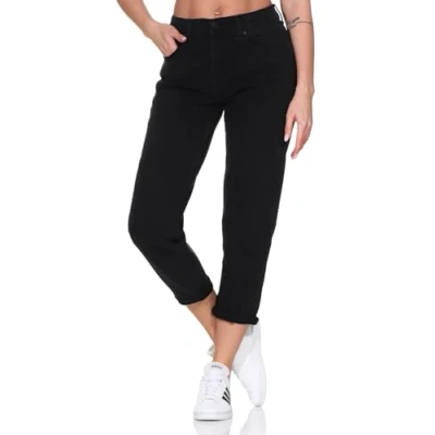 Abbildung von Hailys HIGH Waist Weite Passform 5POCKETS Jeans Straight Leg, Damen, Größe: Medium, Schwarz
