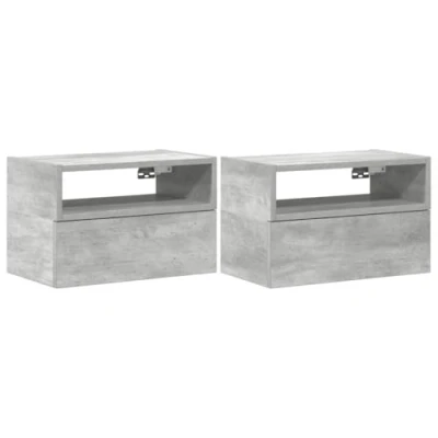 Abbildung von vidaXL Wand Nachttische 2 STK. Betongrau 45x26x28,5 cm