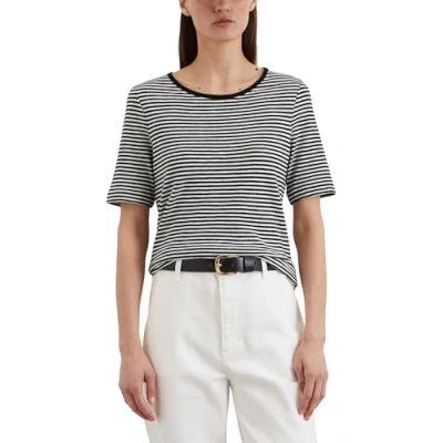 Abbildung von Marc O&#039;Polo Short Sleeve Round NECK Striped Tshirt print, Damen, Größe: Medium, Black