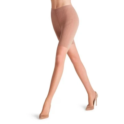 Abbildung von FALKE Damen Strumpfhose Cellulite Control 20 DEN W TI transparent gegen 1 Stück, Braun (Powder 4069), S M