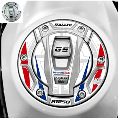 Abbildung von Harz Aufkleber Tankdeckel kompatibel mit/Ersatz für Motorrad BMW R 1250 GS RALLYE und Adventure 2021