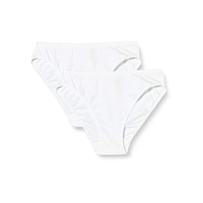 Abbildung von Playtex Damen 2er Pack Mini Baumwoll Slip mit hoher Taille Essential Cotton Slip, Weiss, S