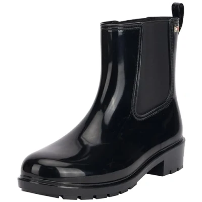 Abbildung von Tommy Hilfiger FLAG Rainboot Gummistiefel, Damen, Größe: 36, Black Schuhe