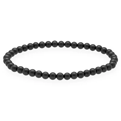 Abbildung von Lebensquelle Plus Schungit Mini Kugelarmband 4 5mm Hochwertiges Edelsteinarmband 19cm flexibel