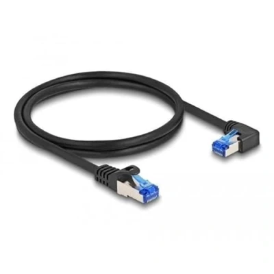 Abbildung von DeLOCK Netzwerkkabel RJ45 Cat.6A S/FTP gerade/rechts gewinkelt 1 m schwarz Marke
