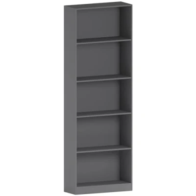 Abbildung von Vida Designs Cambridge Bücherregal, 5 Etagen, extra groß, Holzregal, Grau