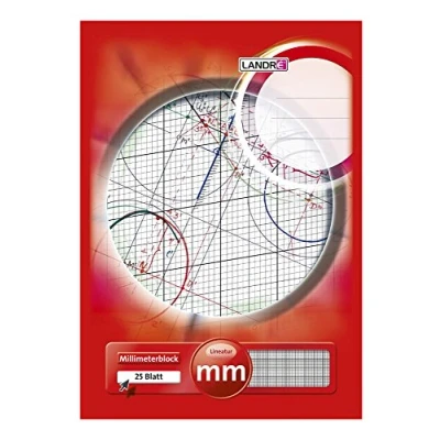 Abbildung von LANDRE Millimeterpapier, mit 1 mm Raster Lineatur, Format DIN A4, 25 Blatt