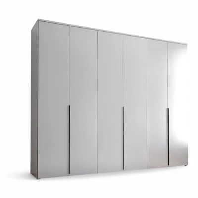 Abbildung von Stella Trading KEVO Kleiderschrank in Weiß Vielseitiger Drehtürenschrank 6 türig für Ihr Schlafzimmer 270 x 225 52 cm (B/H/T)