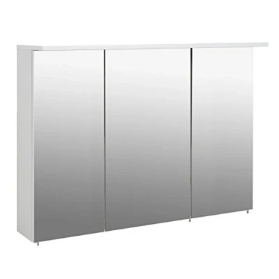 Abbildung von Schildmeyer Spiegelschrank &quot;Profil 16&quot;, Breite 120 cm, 3 türig, 2x LED Beleuchtung, Schalter /Steckdosenbox