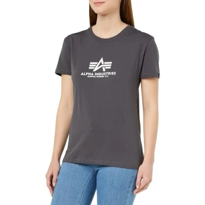 Abbildung von Alpha Industries Damen New Basic T Wmn Shirt, Vintage Grey, XL