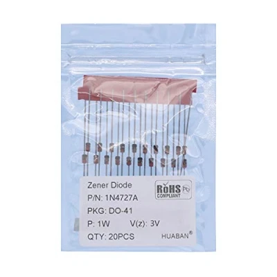 Abbildung von HUABAN 100PCS 1N4727A 1N4727 Silizium Planar Power Zener Diode 1W 3V DO 41 (DO 204AL) Axial Diodes 1 Watt 3 Volt