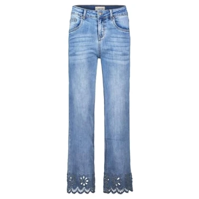 Abbildung von Cartoon MIT Stickerei Jeans Straight Leg, Damen, Größe: 40, Blau